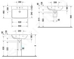 DURAVIT - ME by Starck Umyvadlo 650x490 mm, s přepadem, s otvorem pro baterii, WonderGliss, matná bílá 23356532001