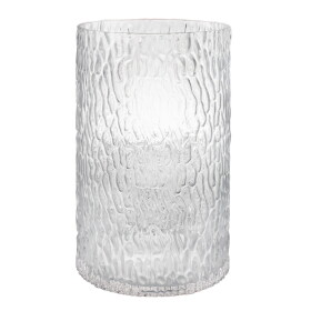 Storefactory Skleněný svícen / váza Ramvik 30 cm, čirá barva, sklo