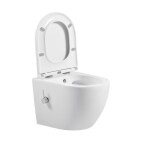 Erga Lily, závěsná WC mísa s funkcí bidetu + toaletní sedátko, bílá lesklá, ERG-V03-LILY-RIM-BID-WH