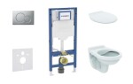 GEBERIT - Duofix Set předstěnové instalace, klozetu Alpha a sedátka, tlačítko Sigma01, matný chrom SANI11CD2126