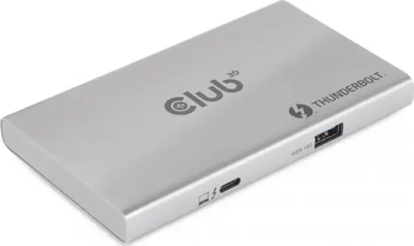 CLUB3D CSV-1580 Thunderbolt USB hub 5v1 stříbrná / 4x USB-C / USB-A (CSV-1580)