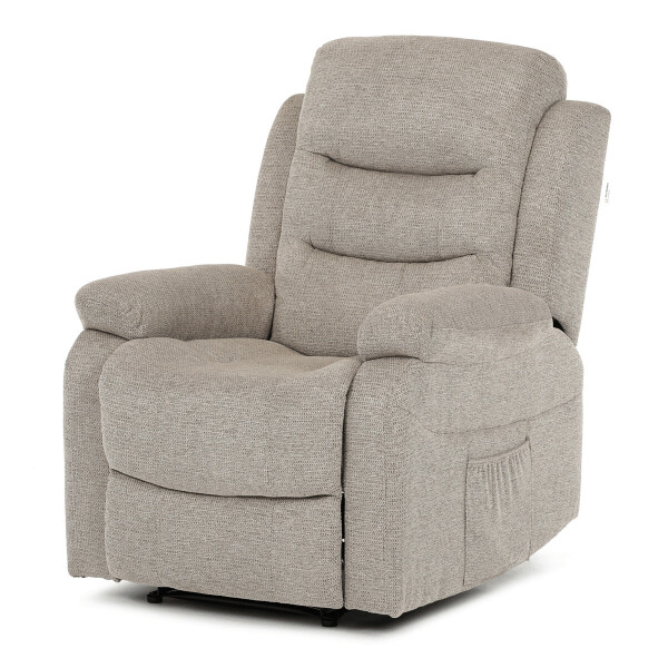 Polohovací křeslo, béžová, látka, TV-4086 LAN2