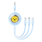 Baseus Cute Powerful Nabíjecí USB-A kabel 3v1 1.1m modrá / 1x USB-C (M) / 1x microUSB (M) / 1x Lightning (M) (P10362900311-00)