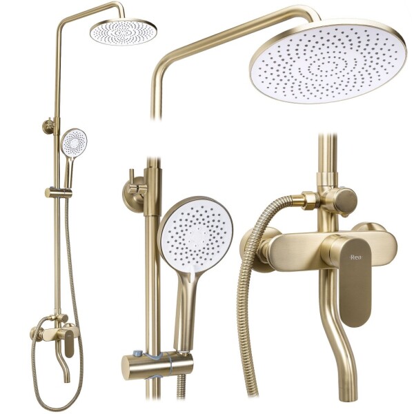 REA - Sprchový set DROP Brush Gold REA-P7063