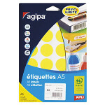 5 x Samolepicí, značkovací kolečka Ø 30mm, žlutá, 24ks na archu