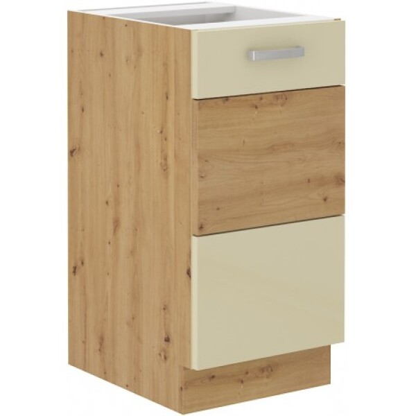 Spodní skříňka Artisan 40 D 1F BB Barva korpusu: Dub artisan, Barva dvířek: Krémový lesk