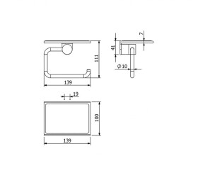 KLUDI - Vela R Držák toaletního papíru s poličkou, broušený Gunmetal 58971N2