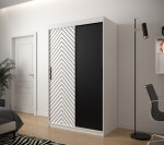Šatní skříň Abi Jodelka Barva korpusu: Černá, Rozměry: 120 cm, Dveře: Bílá mat