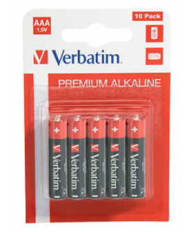 Verbatim Alkalické blister baterie AAA 1.5V 10ks / blister (49874-V)