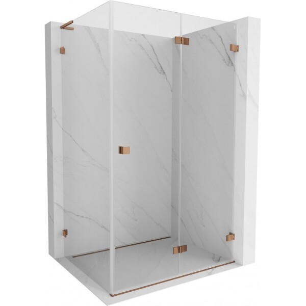 MEXEN/S - Lunar-F L sprchový kout skládací dveře pravá 95 x 90, transparent, růžové zlato 836L-095-090-60-00-P