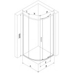 MEXEN/S - Exo čtvrtkruhový asymetrický posuvný sprchový kout 100 x 80, transparent, černá 8131-100-080-70-00