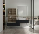 Erga Megan, LED zrcadlo 80x80cm v černém rámu, 2415 lm, 3 barvy světla, zadní osvětlení, ERG-V01-MEGAN-8080-BK