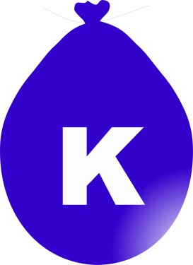 Balónek písmeno K modré balonky.cz Balónek písmeno K modré balonky.cz