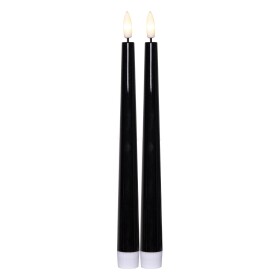 STAR TRADING LED svíčka Flamme Candy Black 26 cm – set 2 ks, černá barva, plast