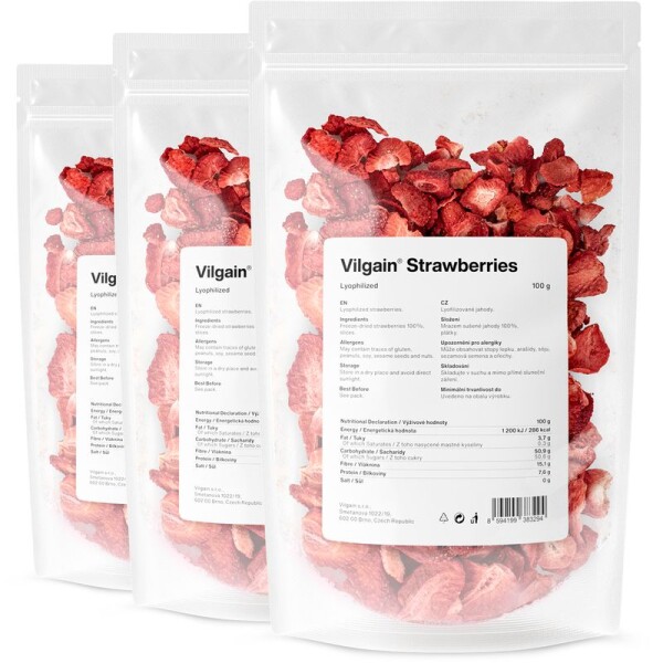 Vilgain Jahody lyofilizované – 3× 100 g