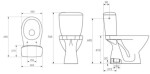 CERSANIT - WC kombi KASKADA 207 020 3/6, sedátko polypropylenové K100-207