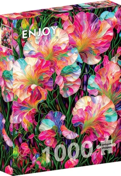 ENJOY Puzzle Vitráž s hrachorovými květy