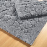 DumDekorace Sada 2 bavlněných koupelnových předložek BOSTON 10 - šedá Šířka: 60 cm | Délka: 100 cm