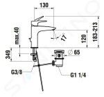 Laufen - Laurin Umyvadlová baterie ECO, s výpustí, chrom HF500703100000