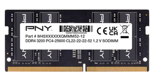 PNY MN8GSD43200-SB / Operační paměť SO-DIMM / 8 GB / DDR4 / 3200 MHz / CAS 22 (MN8GSD43200-SB)