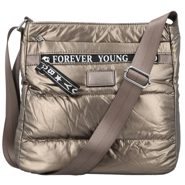 Stylová dámská textilní crossbody kabelka Zayana, zlatá