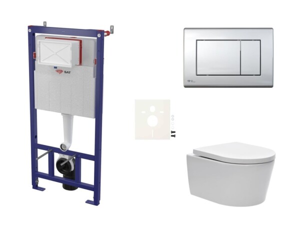 Cenově zvýhodněný závěsný WC set SAT do lehkých stěn / předstěnová montáž + WC SAT Brevis SIKOSSBR21K SIKOSSBR21K