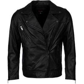 Pánská Kožená Bunda Křivák Benz Brixton Černá Velikost: 7XL
