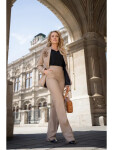 Kalhoty Bootcut S371 světle hnědé - Stylove M