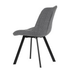 Židle jídelní, šedá látka, nohy černý kov