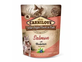 Carnilove Dog Paté Salmon with Blueberries for Puppies 300g / Kapsička pro psy (8595602537730)