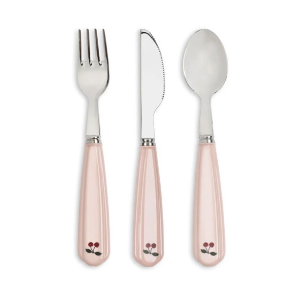 Konges Sløjd Dětský příbor Cherry Blush, růžová barva, kov, plast