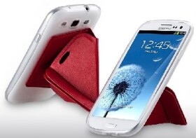 Momax SAMSUNG Galaxy S III i9300 Smart obal (pouzdro) + fólie - prémiová kůže - červený (GCSDSAI9300B04)