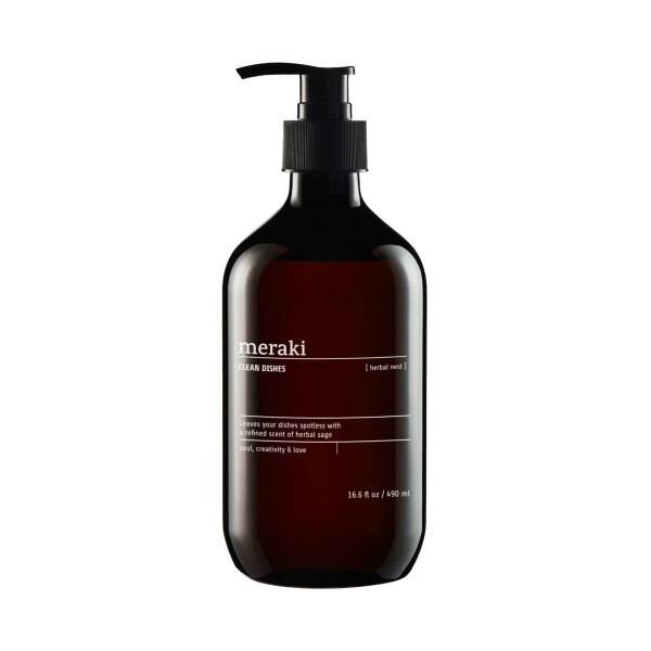 Meraki Mycí prostředek na nádobí Herbal Nest 490 ml, hnědá barva, plast