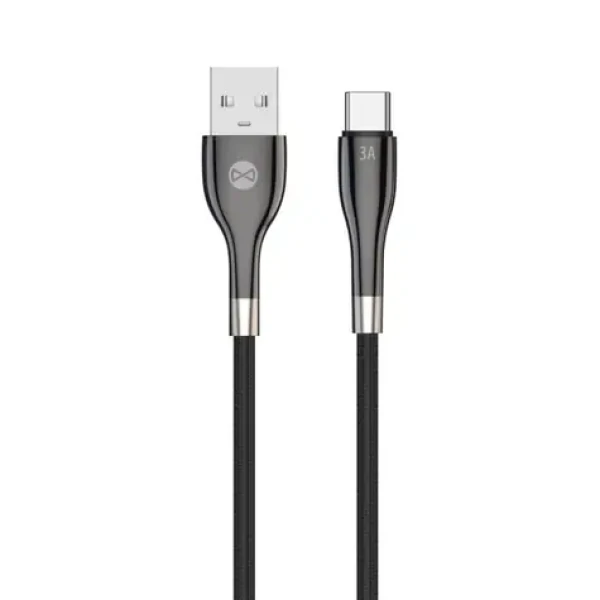 Forever Sleek Kabel USB-A (M) - USB-C (M) 1m černá / 3 A (5900495082695)