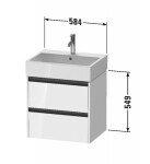 DURAVIT - Ketho.2 Umyvadlová skříňka 55x58x46 cm, 2 zásuvky, grafit mat K25275049490000