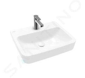 VILLEROY & BOCH - O.novo Umyvadlo 550x460 mm, bez přepadu, otvor pro baterii, AntiBac, CeramicPlus, alpská bílá 4A4156T2