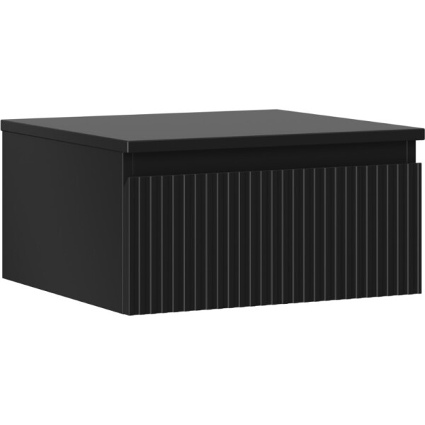 MEXEN/S - Rivel koupelnová skříňka pod umyvadlo 50 cm s deskou, 1 šuplík, reliéf , černá mat 91A20-05023-1-BFC71