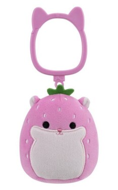 Squishmallows Klíčenka Jahodový křeček - Davi 9 cm
