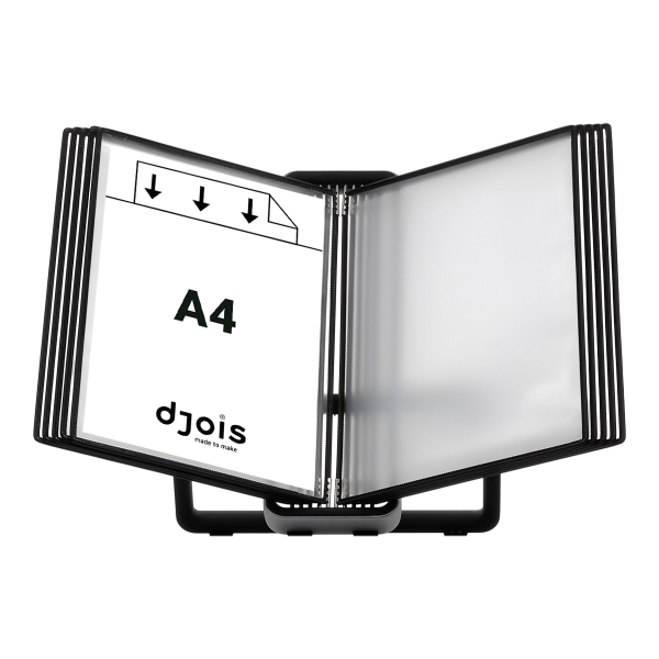 Djois pultový kovový stojan - Veo, 10 rámečků A4, šedo-černý, 1 set