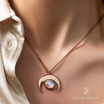 Royal Fashion náhrdelník 14k zlato Vermeil GU-DR17174N-ROSEGOLD-MOONSTONE