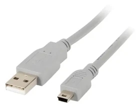 Lanberg USB Mini (M) - USB-A (M) šedá / Kabel USB 2.0 / 1,8 m (CA-USBK-10CC-0018-S)