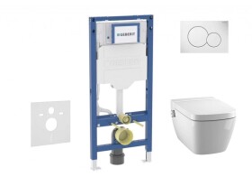 GEBERIT - Duofix Set předstěnové instalace, klozetu TECEone a sedátka softclose, tlačítko Sigma01, alpská bílá SANI11CT3100