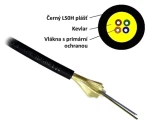 XtendLan Optický DROP kabel 4vl. černý / Optický kabel / 9/125 / G.657A / LS0H / 500 m s konektory (FO-DP1000-4-0,5-BAL)