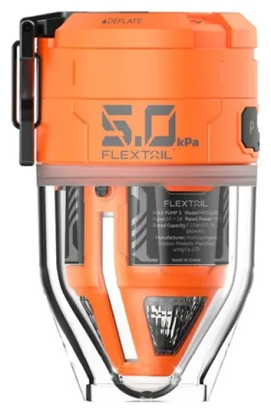 Flextail Max Pump 3 oranžová / Přenosná vzduchová pumpa / tlak 5 kPa / 500 l/min (Max Pump 3-O)