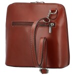 Módní dámská kožená crossbody kabelka Adiara, hnědá