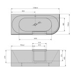 POLYSAN - PORTAS L asymetrická vana s dvířky, 170x75x60cm, bílá 75531