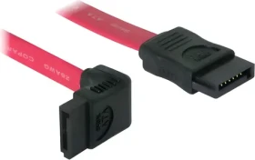 DeLock SATA kabel červený 30 cm / Datový kabel SATA / SATA (M) - SATA (M) / vyvedení nahoru (84249)