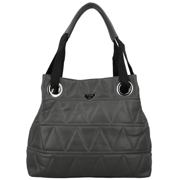 Trendy dámská koženková kabelka do ruky Einari, tmavě šedá