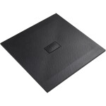 CERANO - Sprchová vanička čtvercová FlexiCut - SMC/minerální kompozit - upravitelná - černá matná - 100x100x3 CER-666058