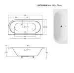HOPA - Asymetrická vana AVITA SLIM - Nožičky k vaně - Bez nožiček, Rozměr vany - 160 × 75 cm, Způsob provedení - Levé VANAVIT160SLIML